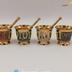 هاون برنجی مینا کاری