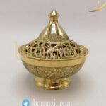 قندان برنجی هندی ۱۲ سانت طرح 2