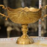 کاسه لگنی دسته دار آنتیک برنجی