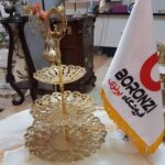 شیرینی خوری سه طبقه برنجی هندی
