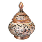 قندان مسي نقره کوب ک