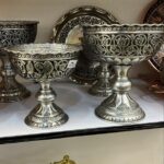 کاسه تک پايه سياه قلم مسي 2